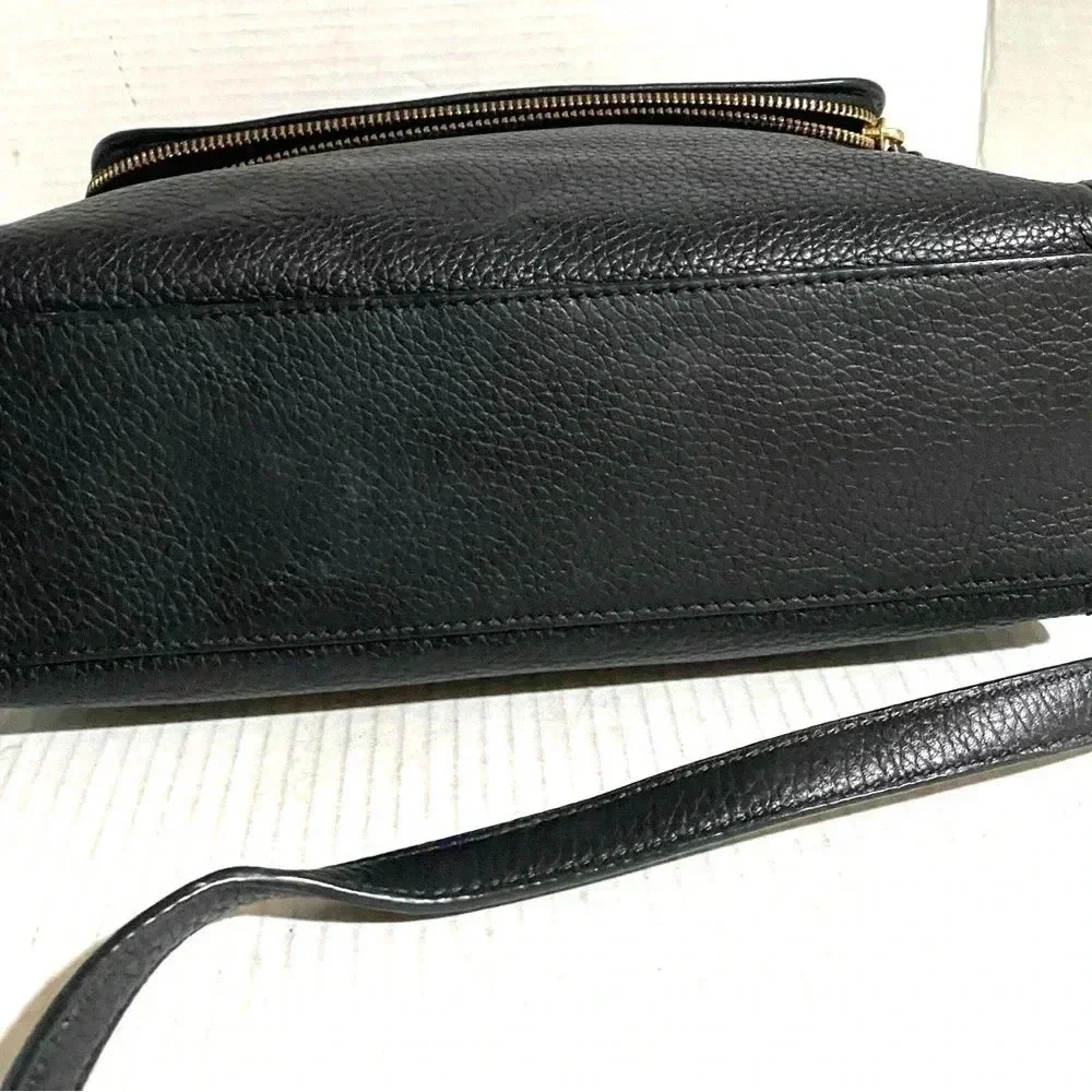 Kate spade black pebbled leather satchel handbag